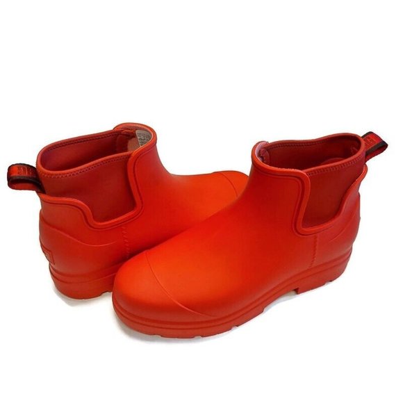 UGG Droplet Rain Boots Womens Size 12 Waterproof Rubber Wool 1130831 Samba Red - Picture 8 of 8